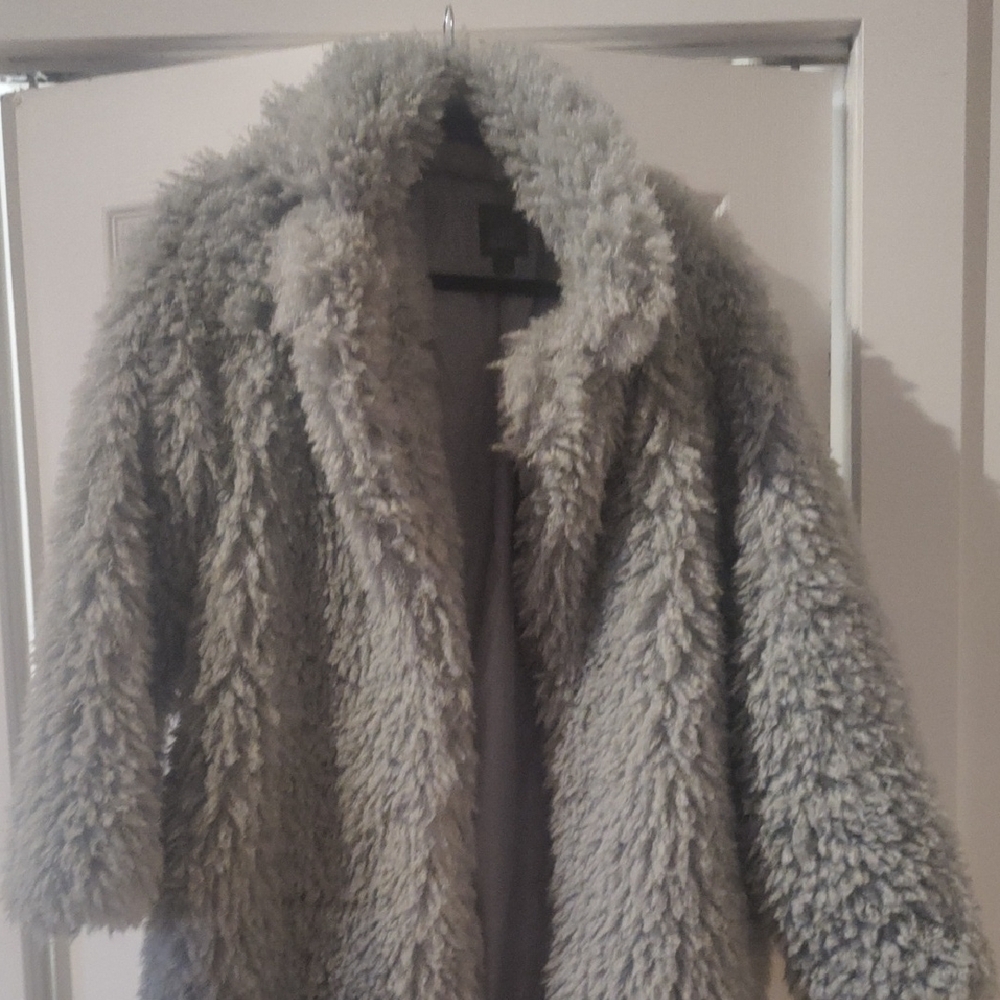 Gray Faux Fur Coat - Picture 6 of 6
